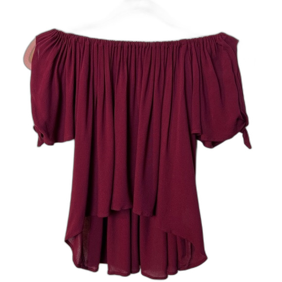 Blue Life Top Off The Shoulder Burgundy Size XS - Picture 1 of 4